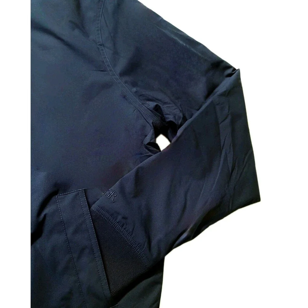 Banana Republic Men's XXL Bomber Flight Jacket Moisture Resistant Logo Zip Blue